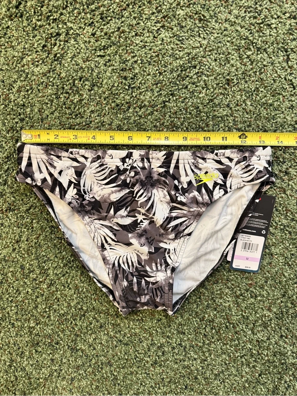 Men’s Speedo Swim Brief in Black/White - Size 32 - New With Tags!